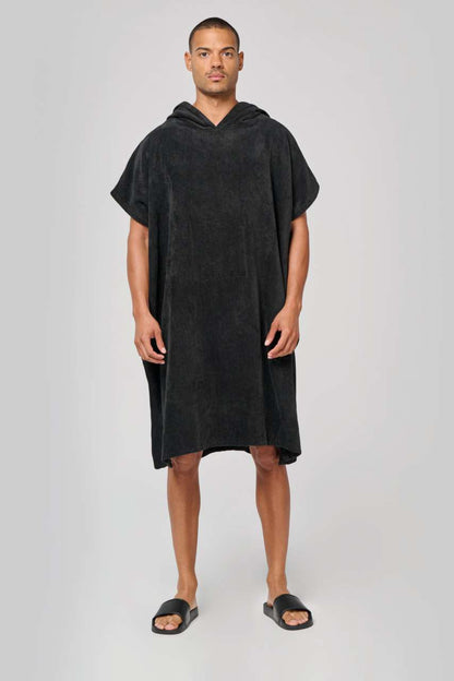 UNISEX HOODED TOWELLING PONCHO - Navy - modelimageurl