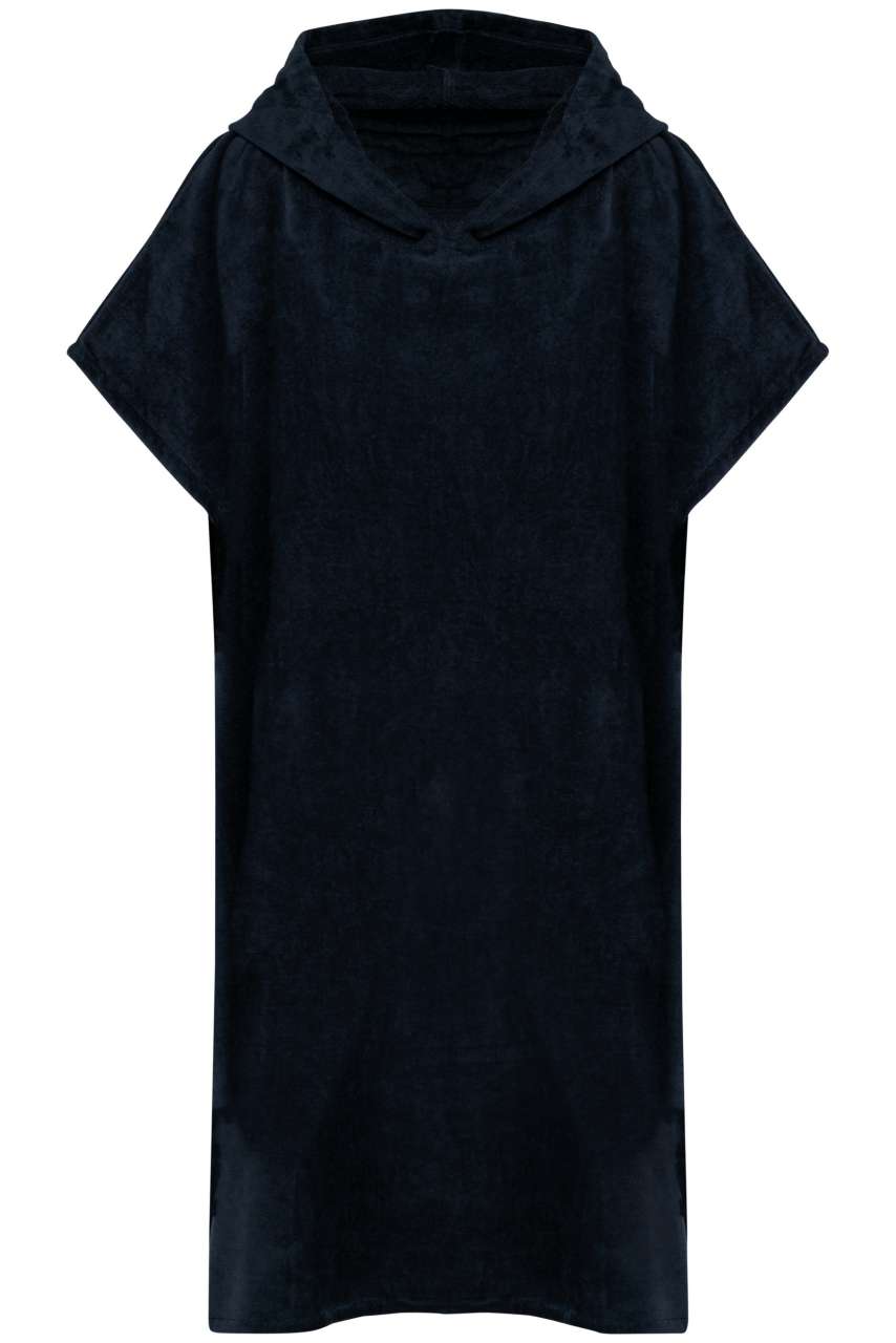UNISEX HOODED TOWELLING PONCHO - Navy - colorimageurl