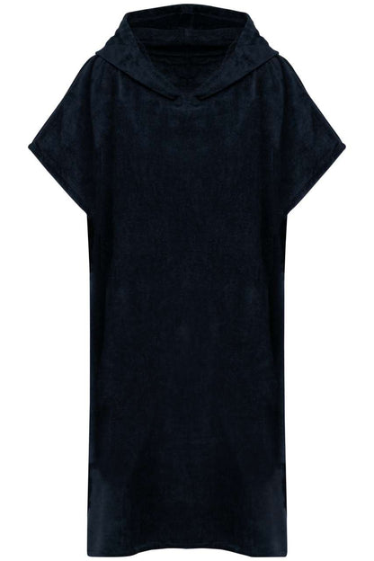 UNISEX HOODED TOWELLING PONCHO - Navy - colorimageurl