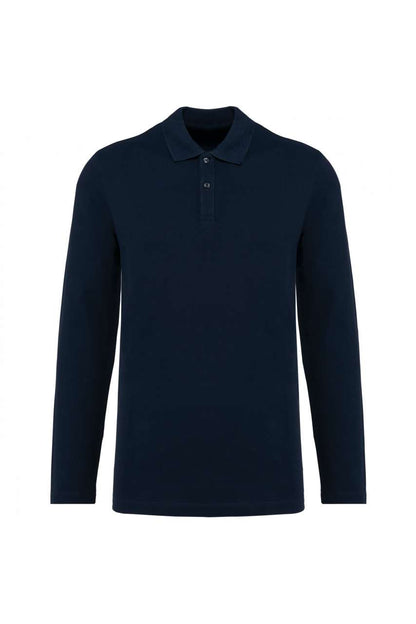MEN'S LONG-SLEEVED SUPIMA® POLO SHIRT - Deep Navy - colorimageurl