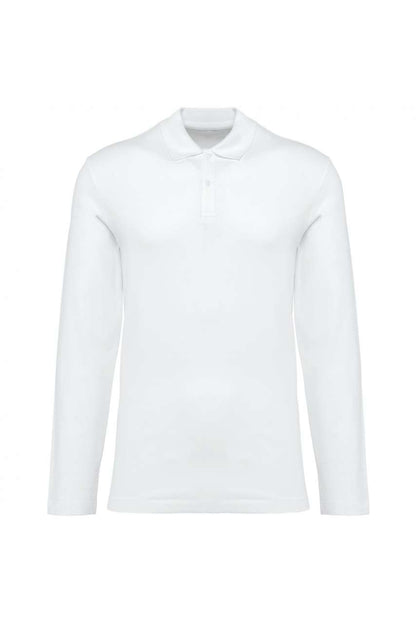 MEN'S LONG-SLEEVED SUPIMA® POLO SHIRT - White - colorimageurl