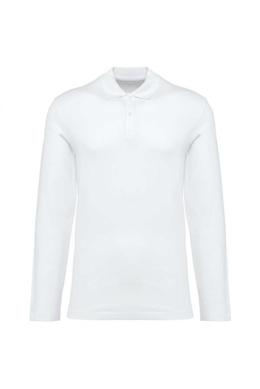 MEN'S LONG-SLEEVED SUPIMA® POLO SHIRT - White - colorimageurl