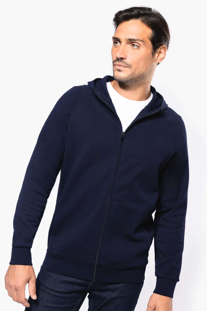 MEN'S ZIPPED HOODIE - Black - modelimageurl