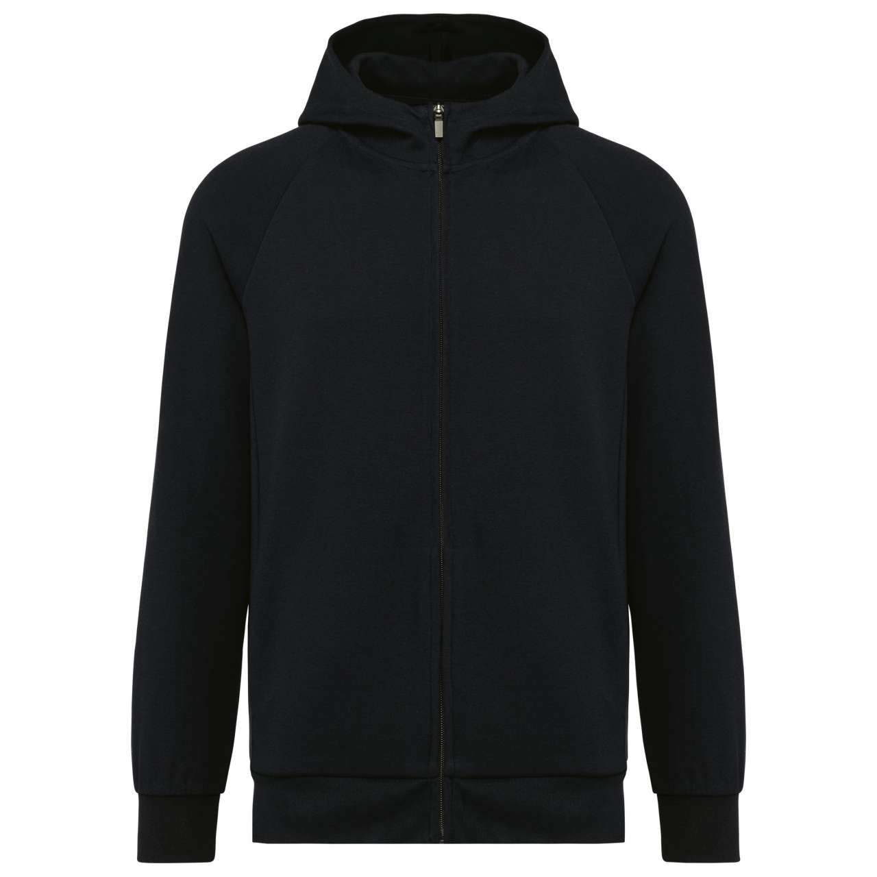 MEN'S ZIPPED HOODIE - Black - colorimageurl