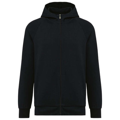 MEN'S ZIPPED HOODIE - Black - colorimageurl