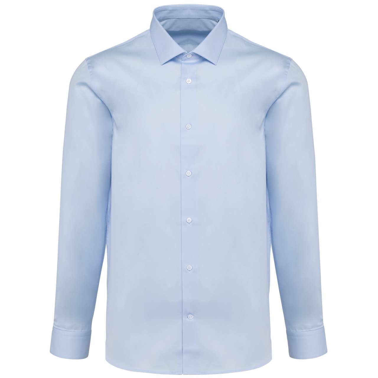 MEN'S LONG-SLEEVED TWILL SHIRT - Essential Light Blue - colorimageurl