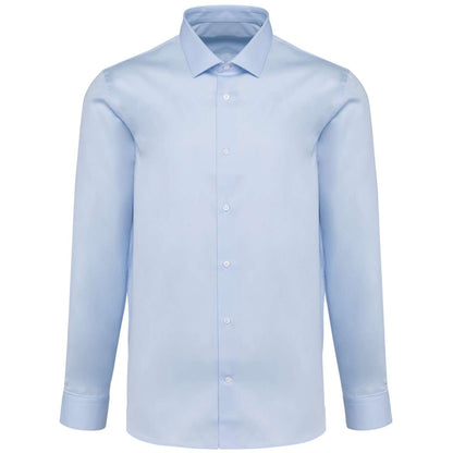 MEN'S LONG-SLEEVED TWILL SHIRT - Essential Light Blue - colorimageurl