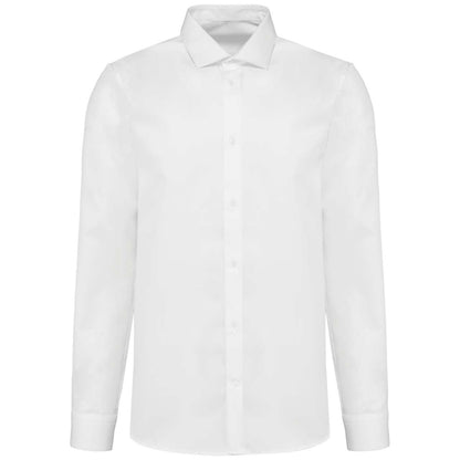 MEN'S LONG-SLEEVED TWILL SHIRT - White - colorimageurl