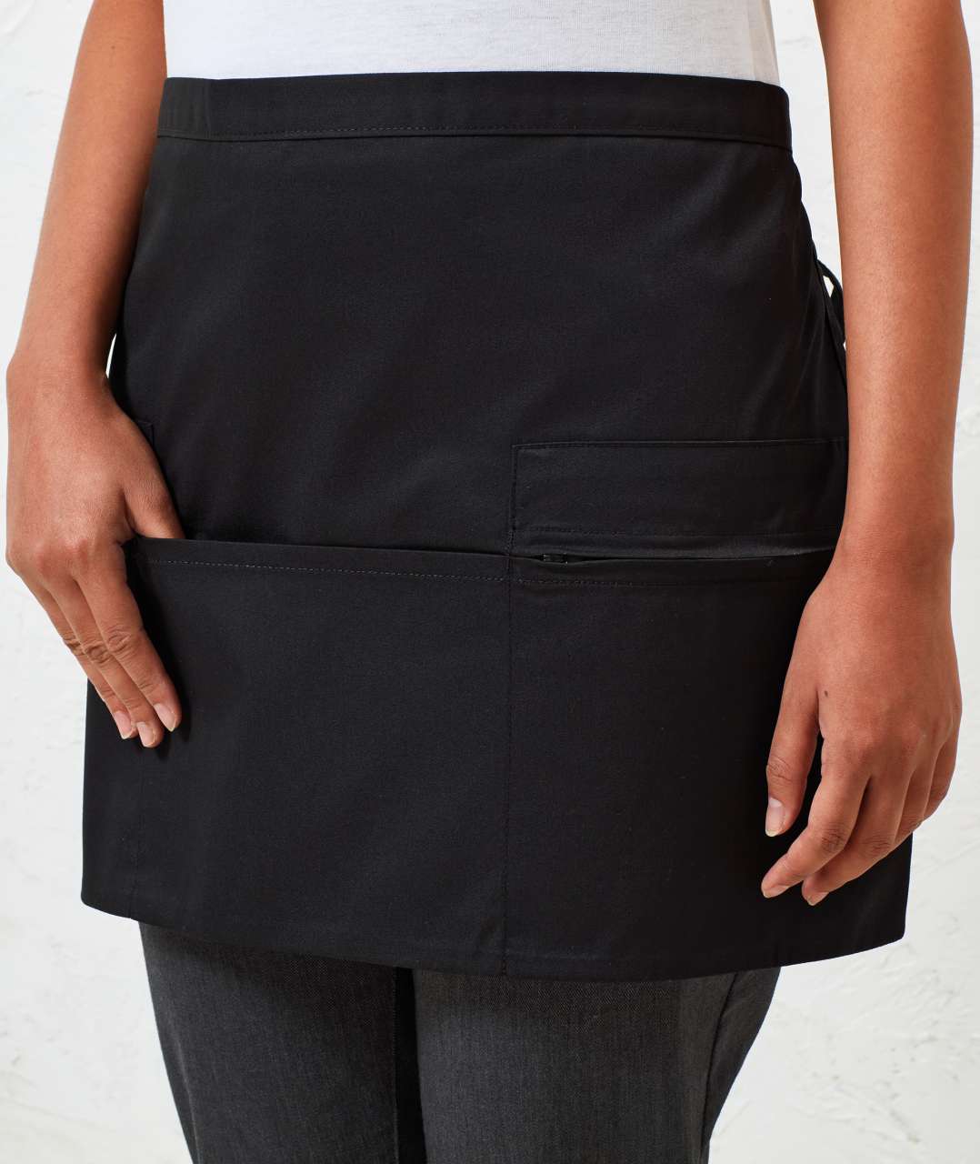 ZIP POCKET WAIST APRON - Black - Additional