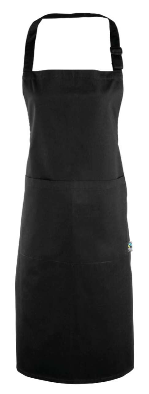 COTTON BIB APRON, FAIRTRADE & ORGANIC CERTIFIED - Black - Main