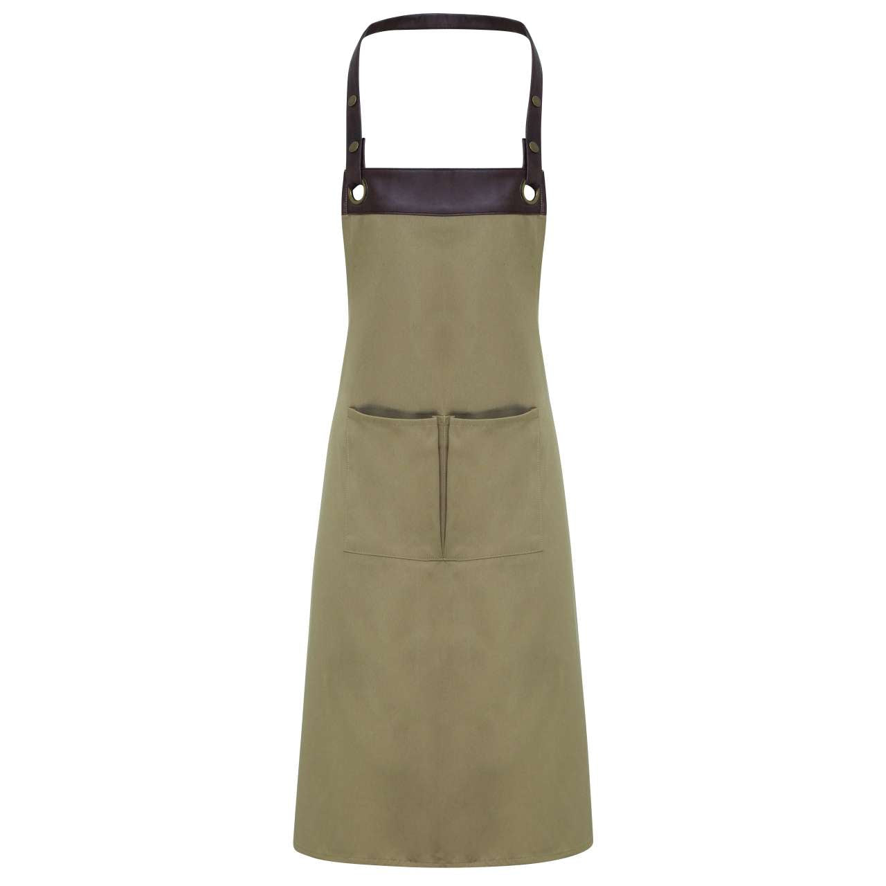 'ESPRESSO' BIB APRON - Khaki/Brown - colorimageurl