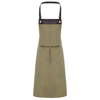 'ESPRESSO' BIB APRON - Khaki/Brown - colorimageurl