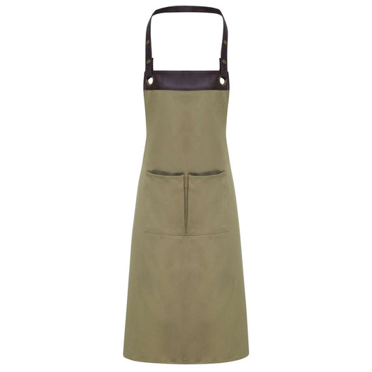 'ESPRESSO' BIB APRON - Khaki/Brown - colorimageurl
