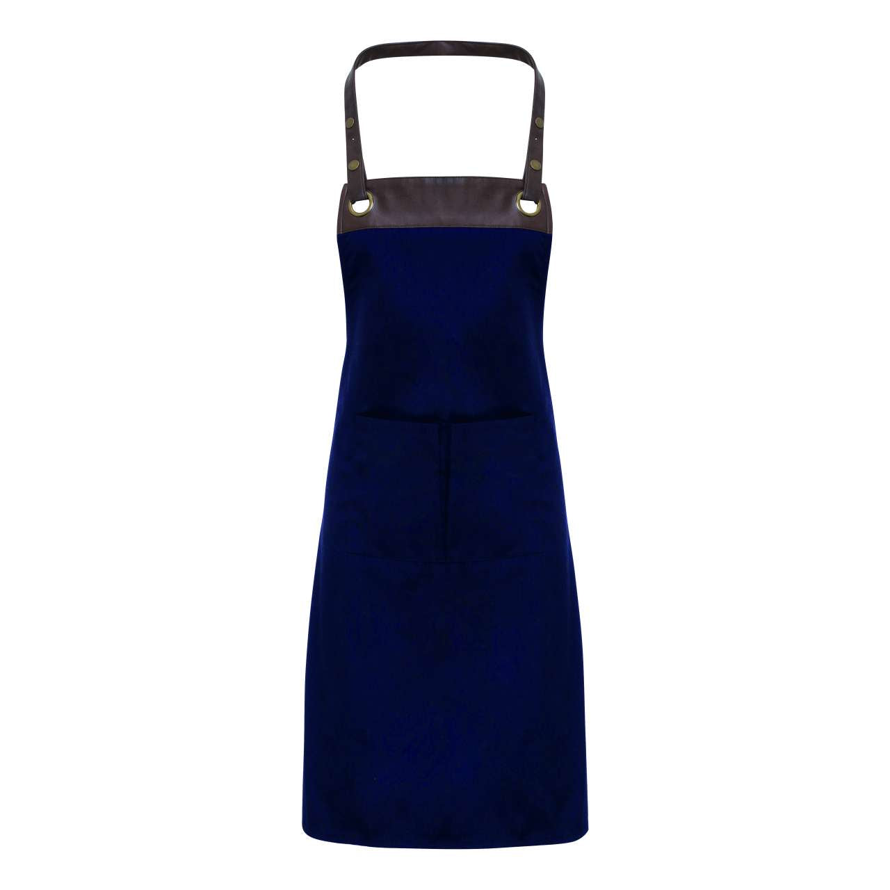 'ESPRESSO' BIB APRON - Navy/Brown - colorimageurl