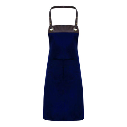 'ESPRESSO' BIB APRON - Navy/Brown - colorimageurl