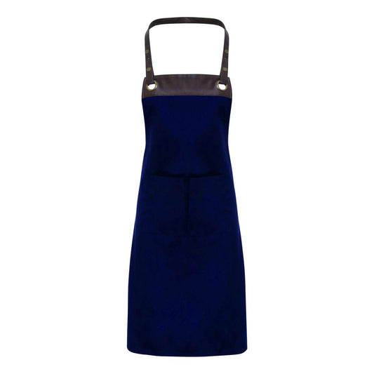 'ESPRESSO' BIB APRON - Navy/Brown - colorimageurl