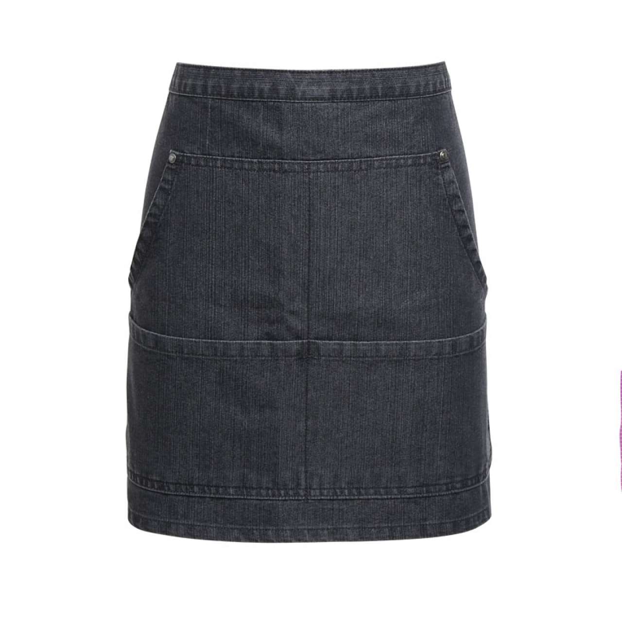 JEANS STITCH DENIM WAIST APRON - Black Denim - Main