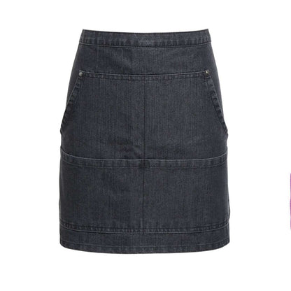 JEANS STITCH DENIM WAIST APRON - Black Denim - Main