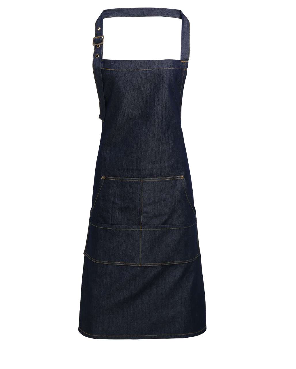 JEANS STITCH DENIM BIB APRON - Indigo Denim - Main