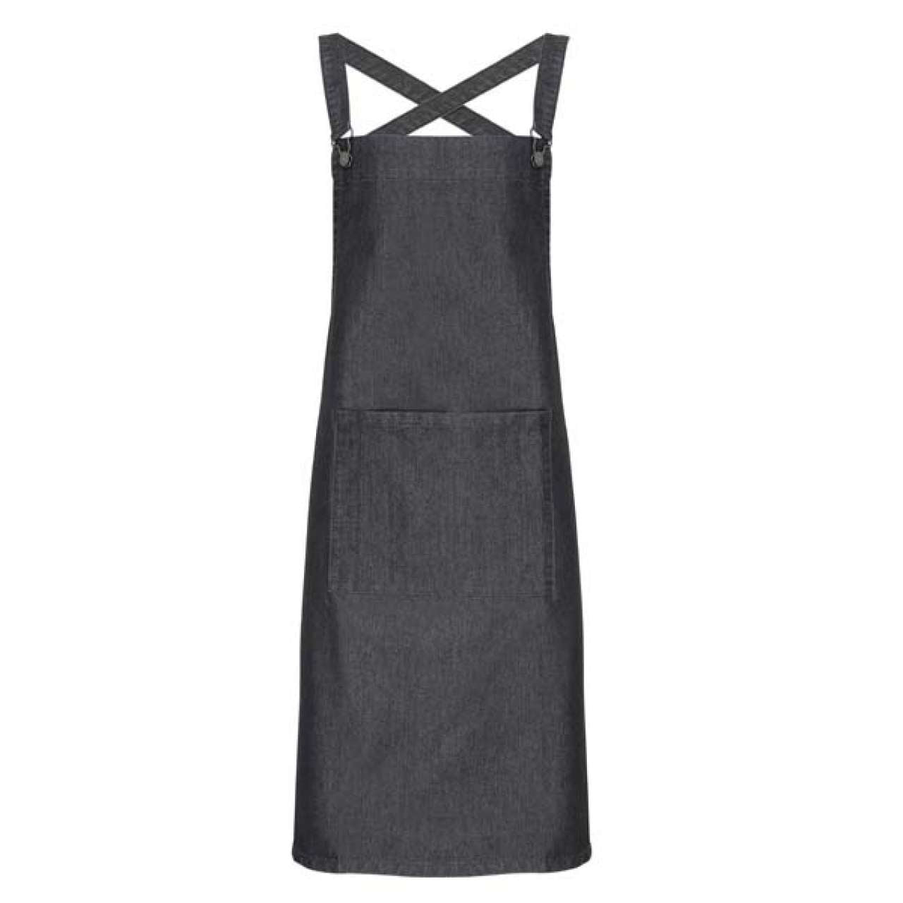 CROSS BACK ’BARISTA’ BIB APRON - Black Denim - Main