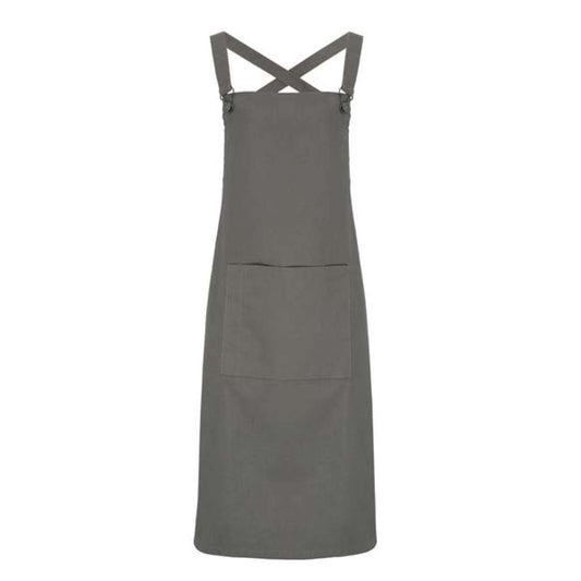 CROSS BACK ’BARISTA’ BIB APRON - Dark Grey - Main