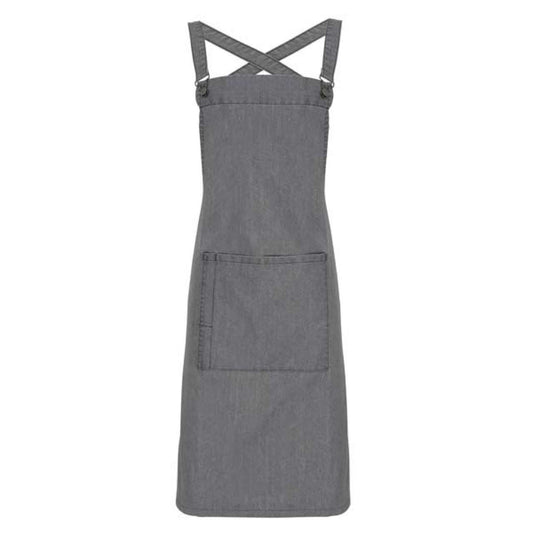 CROSS BACK ’BARISTA’ BIB APRON - Grey Denim - Main