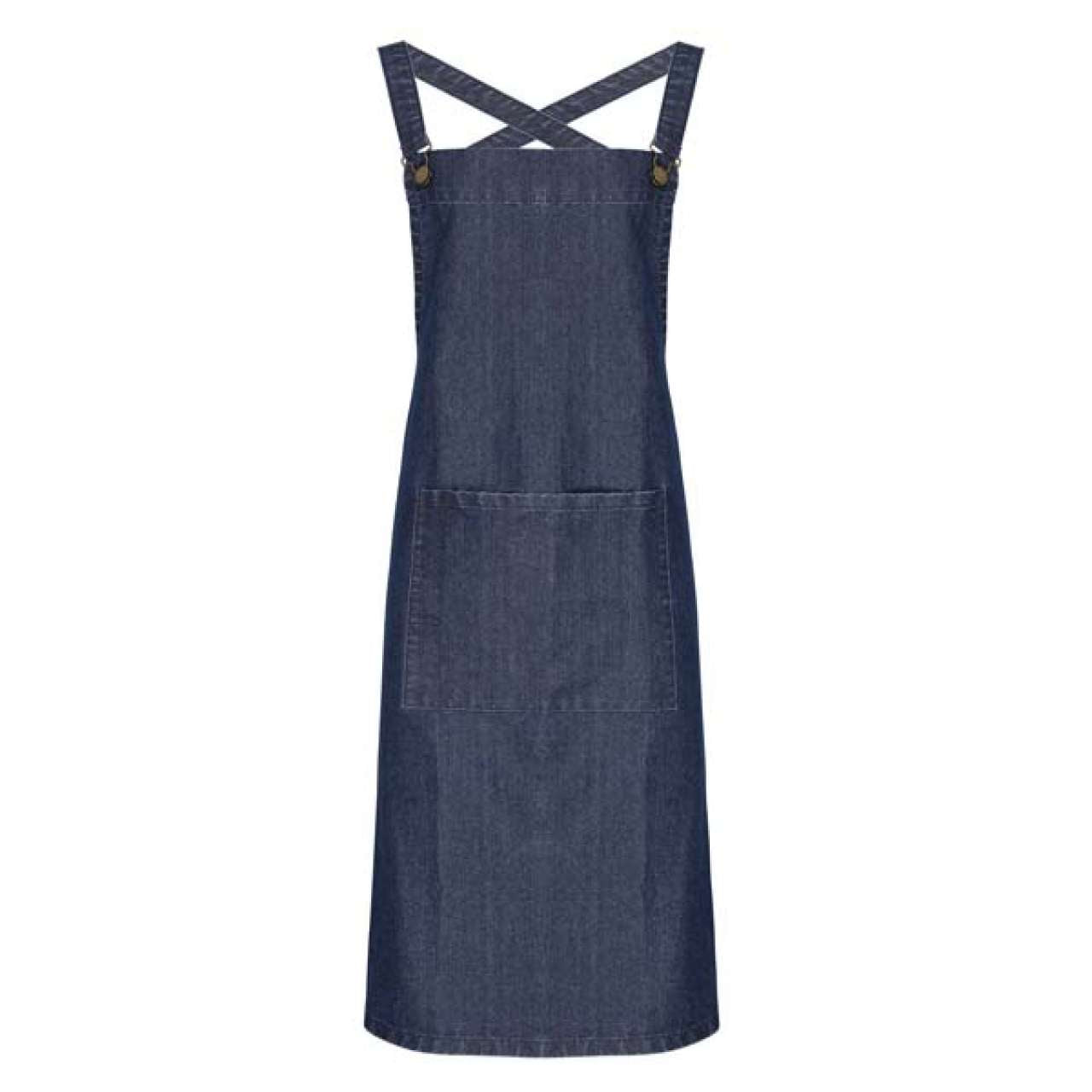 CROSS BACK ’BARISTA’ BIB APRON - Indigo Denim - Main