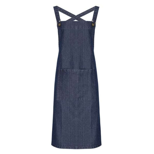 CROSS BACK ’BARISTA’ BIB APRON - Indigo Denim - Main