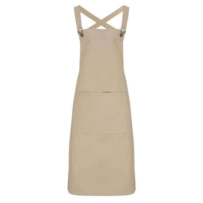 CROSS BACK ’BARISTA’ BIB APRON - Khaki - Main