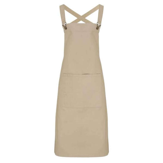CROSS BACK ’BARISTA’ BIB APRON - Khaki - Main