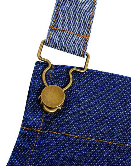'DISTRICT' WAXED LOOK DENIM BIB APRON - Indigo Denim - Additional