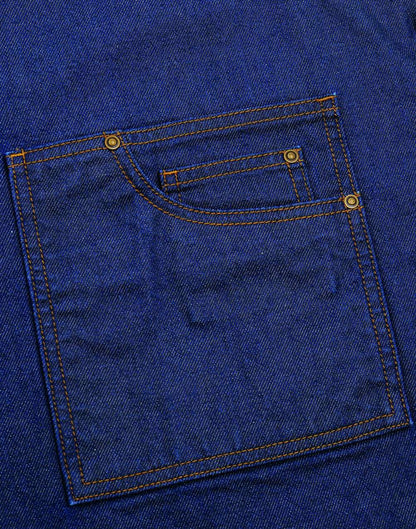 'DISTRICT' WAXED LOOK DENIM BIB APRON - Indigo Denim - Additional