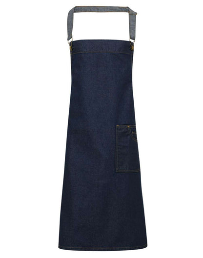 'DISTRICT' WAXED LOOK DENIM BIB APRON - Indigo Denim - Main