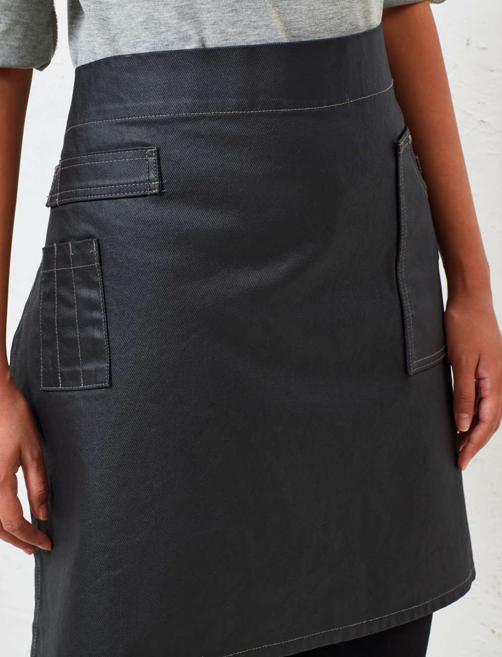 'DIVISION' WAXED LOOK DENIM WAIST APRON - Indigo Denim - Additional