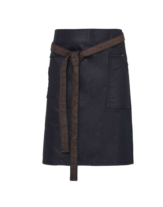 'DIVISION' WAXED LOOK DENIM WAIST APRON - Indigo/Brown Denim - Main