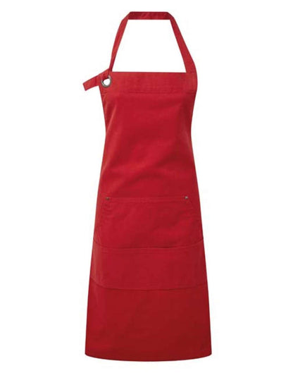 'CALIBRE' HEAVY COTTON CANVAS POCKET APRON - Red - Main