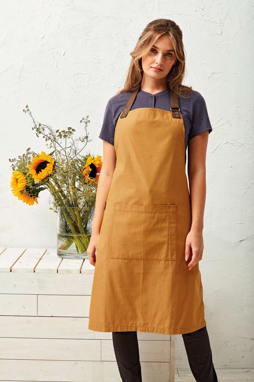 'ANNEX' OXFORD BIB APRON - Mustard