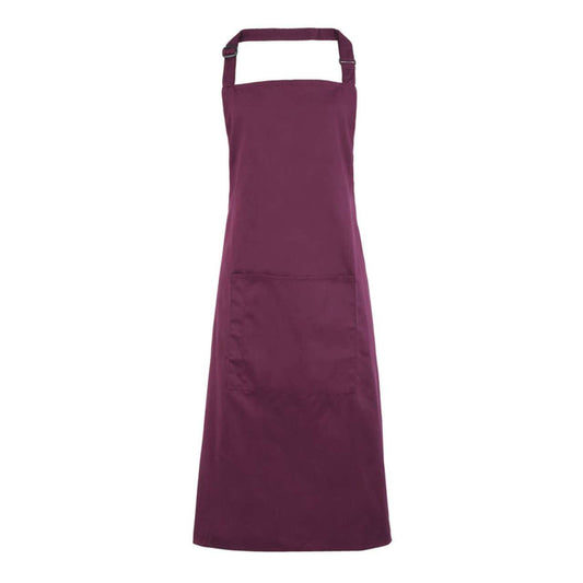 'COLOURS COLLECTION’ BIB APRON WITH POCKET - Aubergine - Main