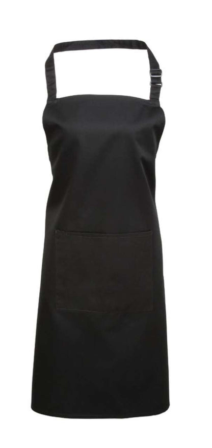 'COLOURS COLLECTION’ BIB APRON WITH POCKET - Black - Main