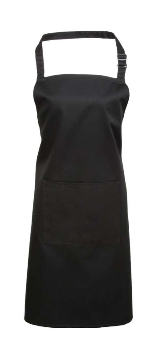 'COLOURS COLLECTION’ BIB APRON WITH POCKET - Black - Main