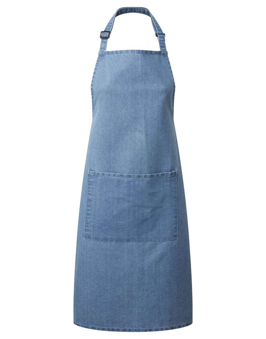 'COLOURS COLLECTION’ BIB APRON WITH POCKET - Blue Denim - Main