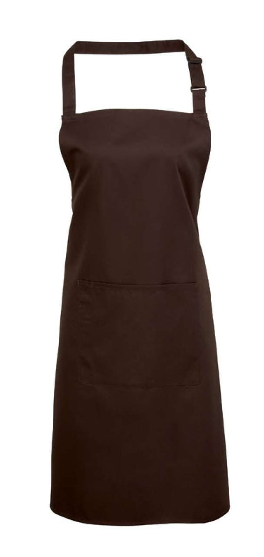'COLOURS COLLECTION’ BIB APRON WITH POCKET - Brown - Main