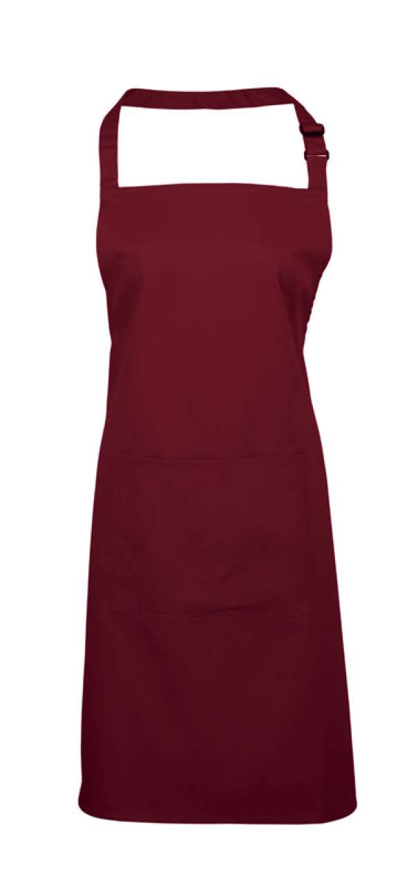 'COLOURS COLLECTION’ BIB APRON WITH POCKET - Burgundy - Main