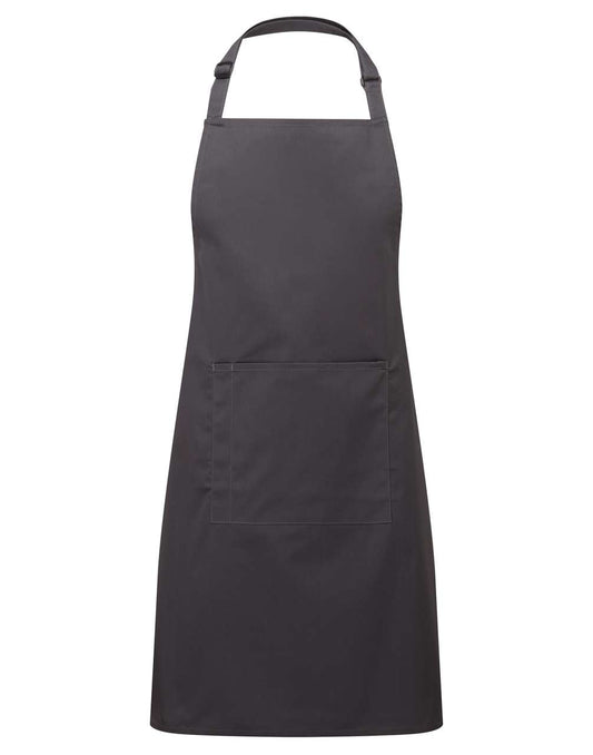'COLOURS COLLECTION’ BIB APRON WITH POCKET - Charcoal - Main