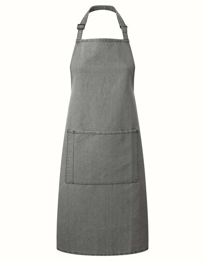 'COLOURS COLLECTION’ BIB APRON WITH POCKET - Grey Denim - Main