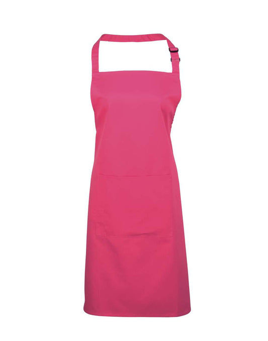 'COLOURS COLLECTION’ BIB APRON WITH POCKET - Hot Pink - Main