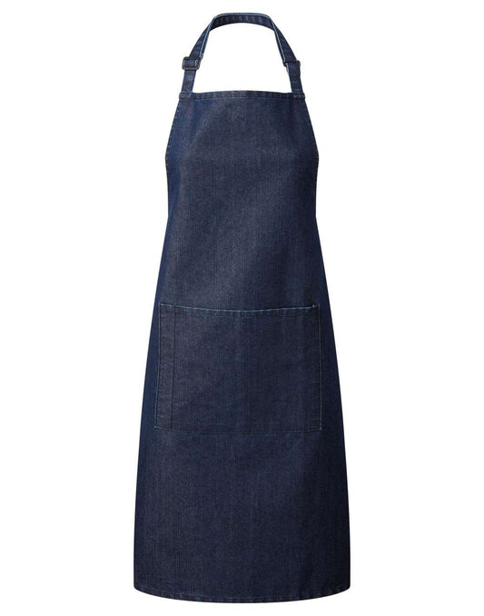 'COLOURS COLLECTION’ BIB APRON WITH POCKET - Indigo Denim - Main