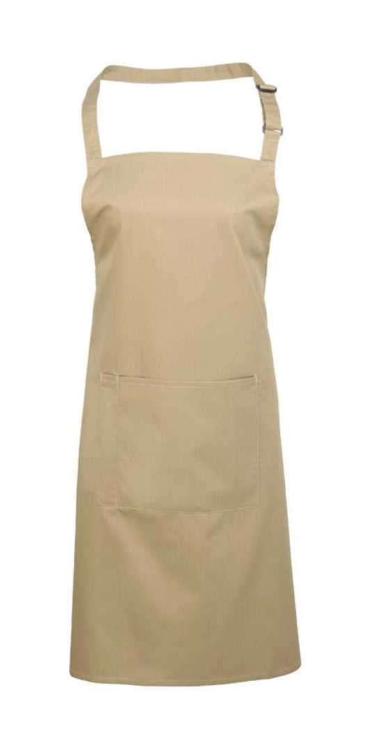'COLOURS COLLECTION’ BIB APRON WITH POCKET - Khaki - Main