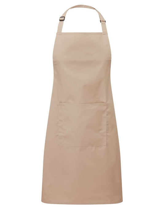 'COLOURS COLLECTION’ BIB APRON WITH POCKET - Latte - Main