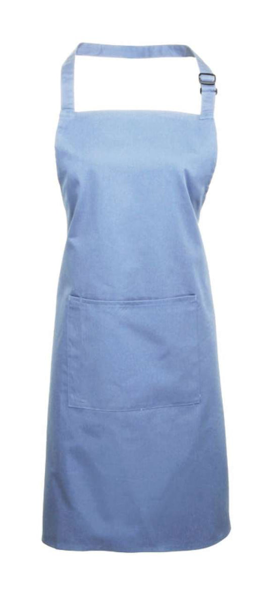 'COLOURS COLLECTION’ BIB APRON WITH POCKET - Mid Blue - Main